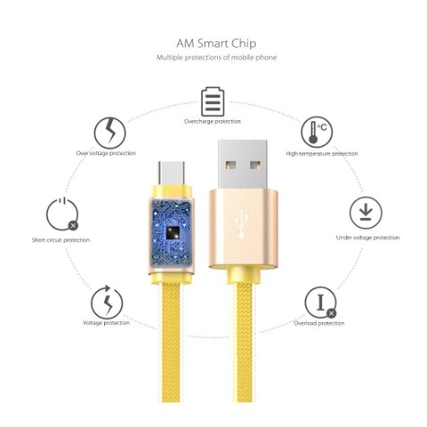 Cáp Sạc Nhanh Micro USB Hoco UPL12 dài 1M Có Đèn LED báo pin đầy, chống đứt, chống rối