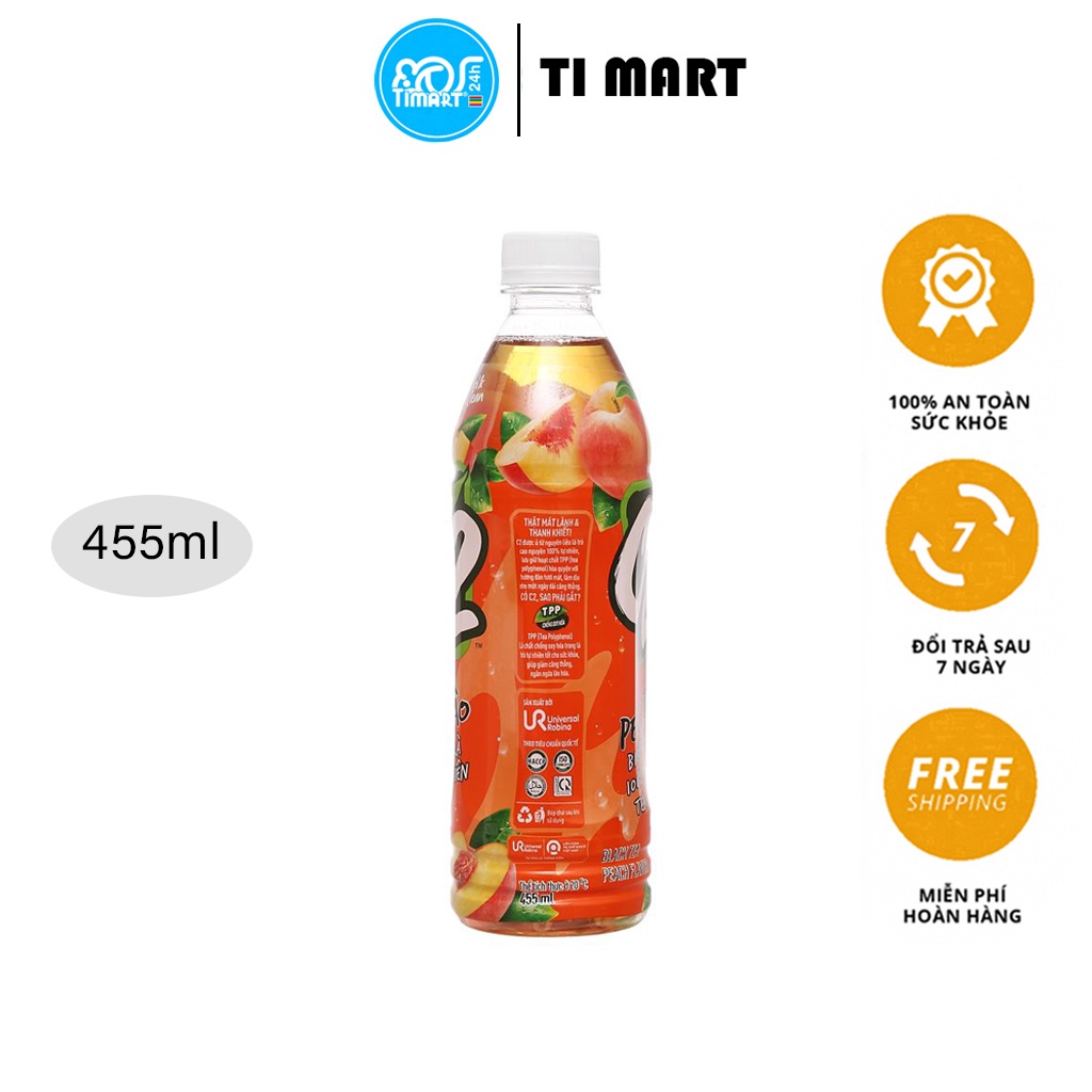 Thùng 24 chai C2 vị hồng trà đào / chanh 455ml