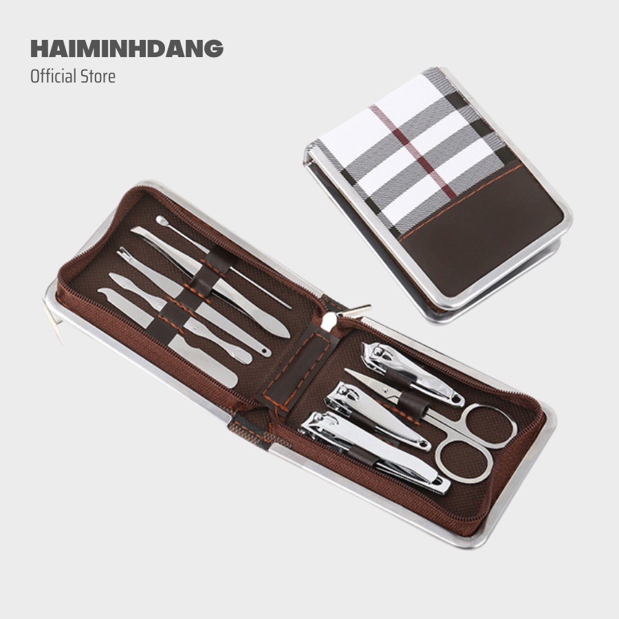 Bộ bấm móng tay, chăm sóc móng 9 món bao da sang trọng
