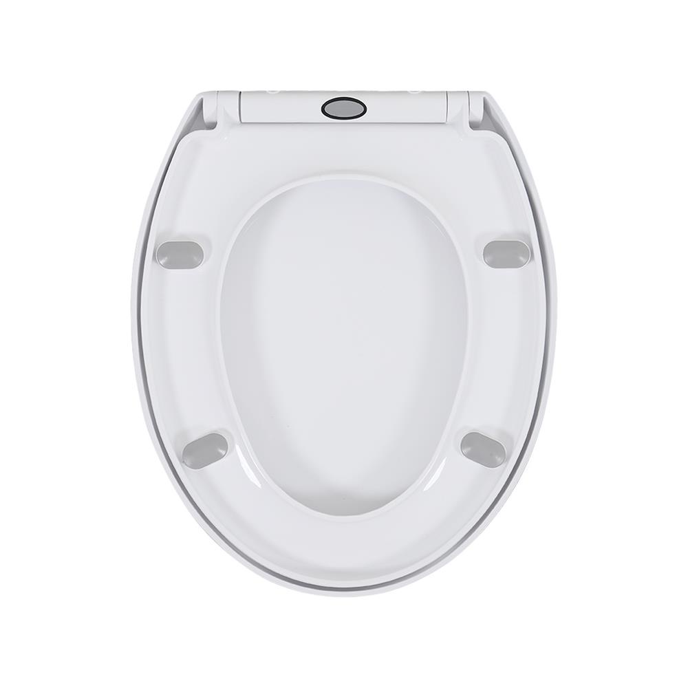 Homebase MOYA nắp bồn cầu đóng êm SLOW CLOSE SS0371A-BLUE LEAF bằng nhựa PP 44X37X4.2CM họa tiết hình lá