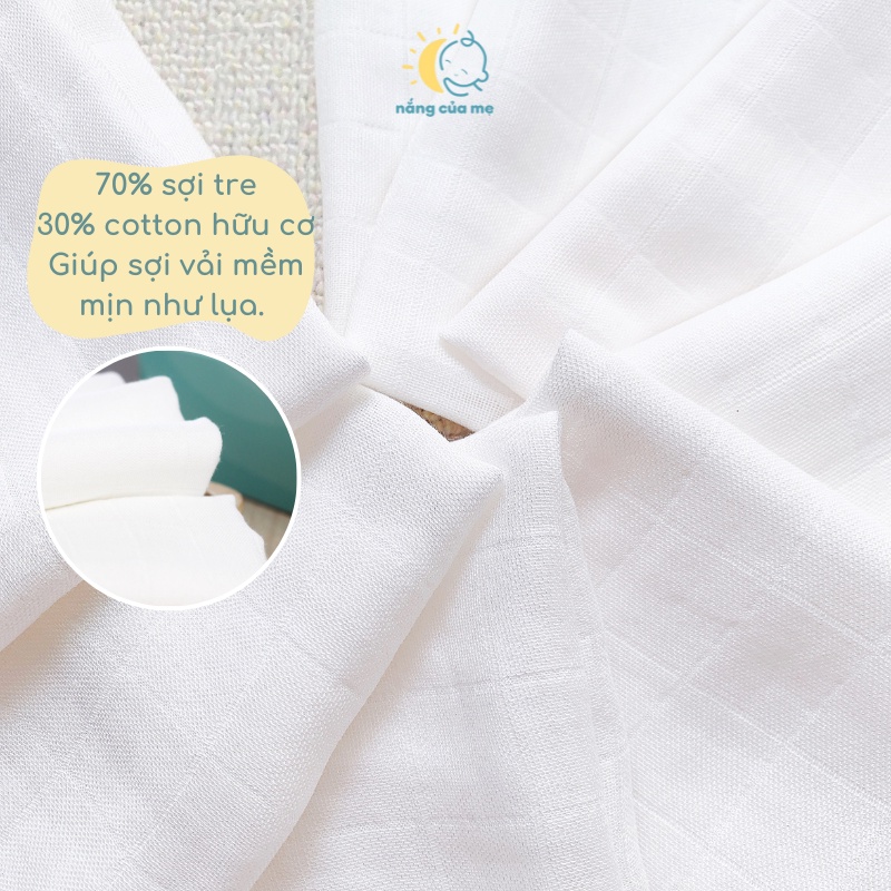Khăn Sữa Sợi Tre Chính Hãng Mẹ Nắng thấm hút rất tốt, càng giặt càng mềm _KHANTRON