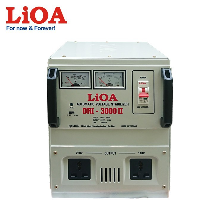 ỔN ÁP LIOA DRI 3000II 3KVA,BIẾN THẾ 220V XUỐNG 110V LIOA DẢI ĐIỆN 90V-250V