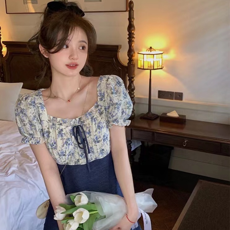 Đầm Nữ Dáng Ôm Họa Tiết Hoa Phong Cách Hàn Quốc Thời Trang Mùa Hè