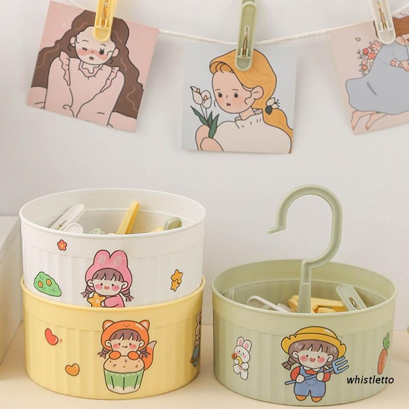 Set 24 Kẹp Nhựa Phơi Quần Áo Nhiều Màu Siêu Bền Kèm Hộp Đựng