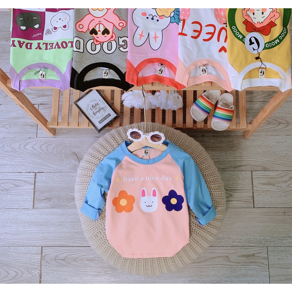 [28-40kg] Áo tay dài bé gái thun cotton SG vải đẹp mềm mịn co giãn