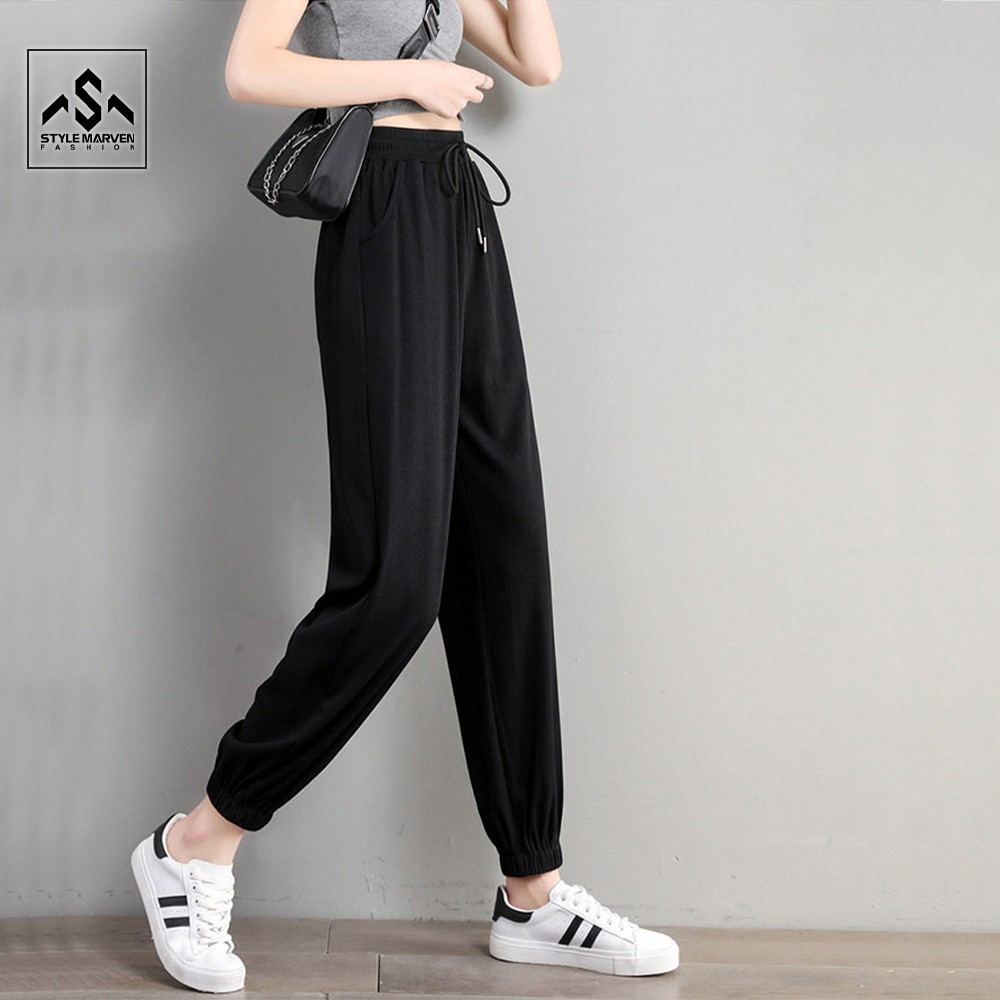 Quần jogger trơn nữ dáng thể thao STYLE MARVEN chất thun da cá mềm mại bo ống thời trang - QUAN SM002V3