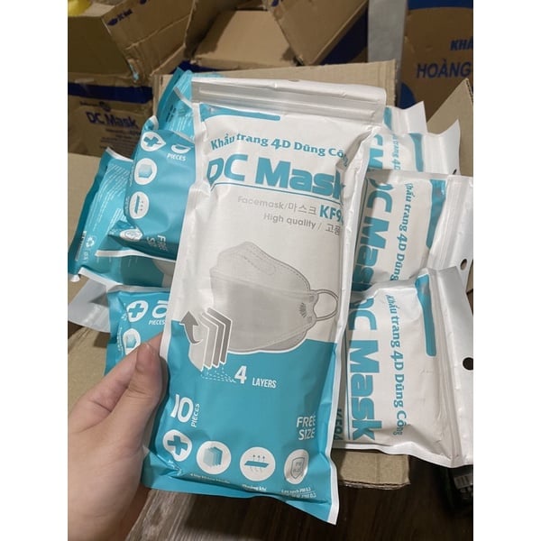 1 thùng 300 chiếc Khẩu trang 4D DC Mask KF94 lọc bụi mịn, kháng khuẩn 4 lớp DŨNG CÔNG