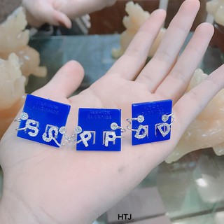 Bông tai bạc chữ cái hoa tai bạc ta khuyên tai chữ cái full bảng chữ cá tính