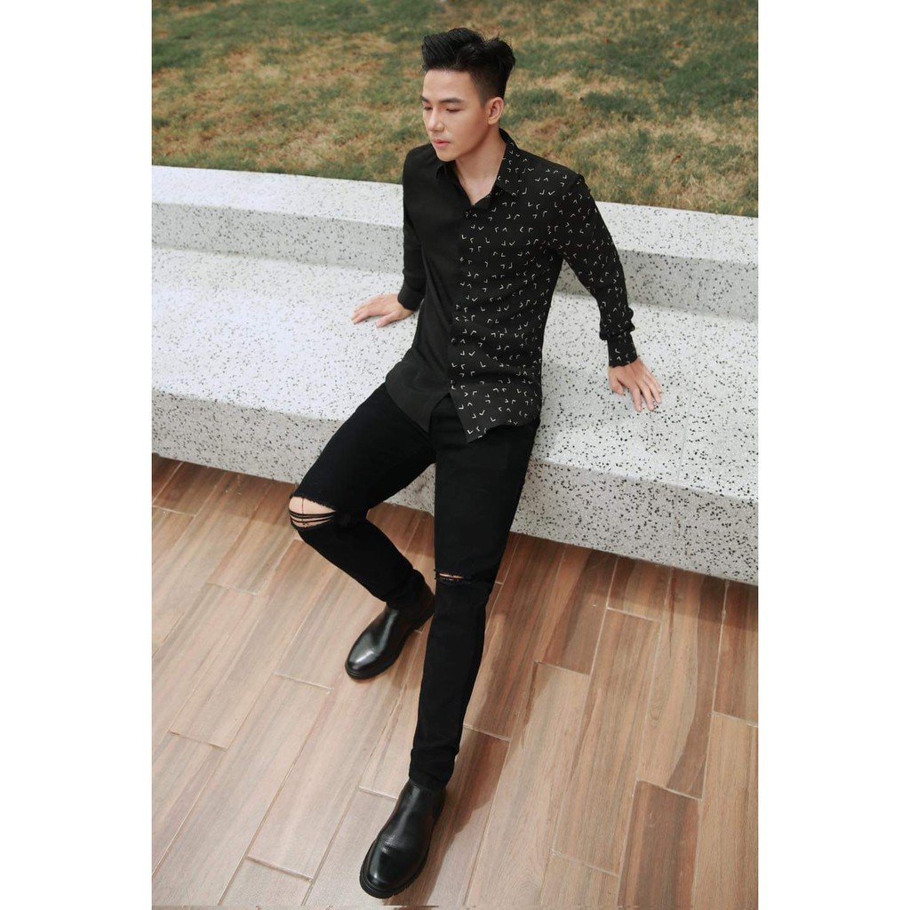 Áo sơ mi nam dài tay form rộng họa tiết vải lụa cao cấp S36 | BigBuy360 - bigbuy360.vn