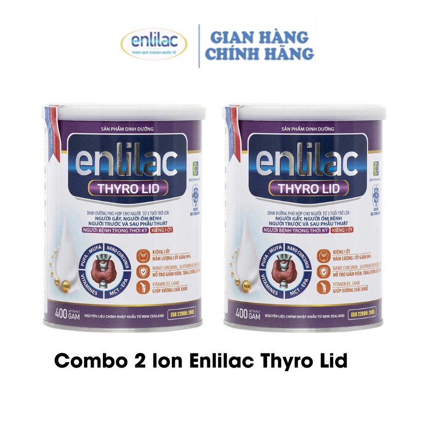 Sữa bột Enlilac Thyro LID cho người kiêng iod và cường giáp 2 Lon 400g