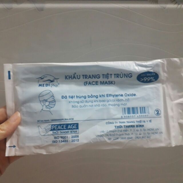 Khẩu trang y tế tiệt trùng có túi riêng THỜI THANH BÌNH | BigBuy360 - bigbuy360.vn