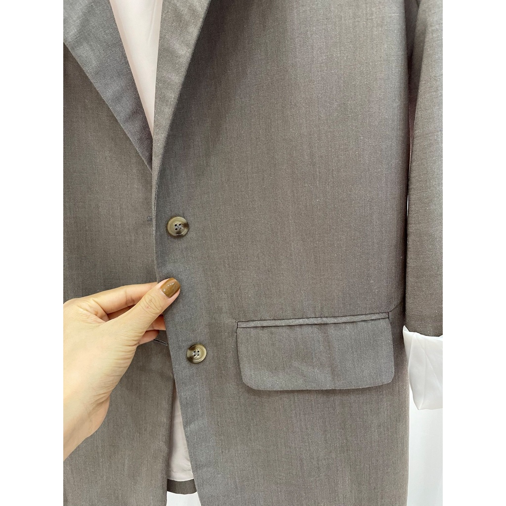 Áo blazer tay dài 2 lớp màu Xanh-Kem - Nâu - Đen
