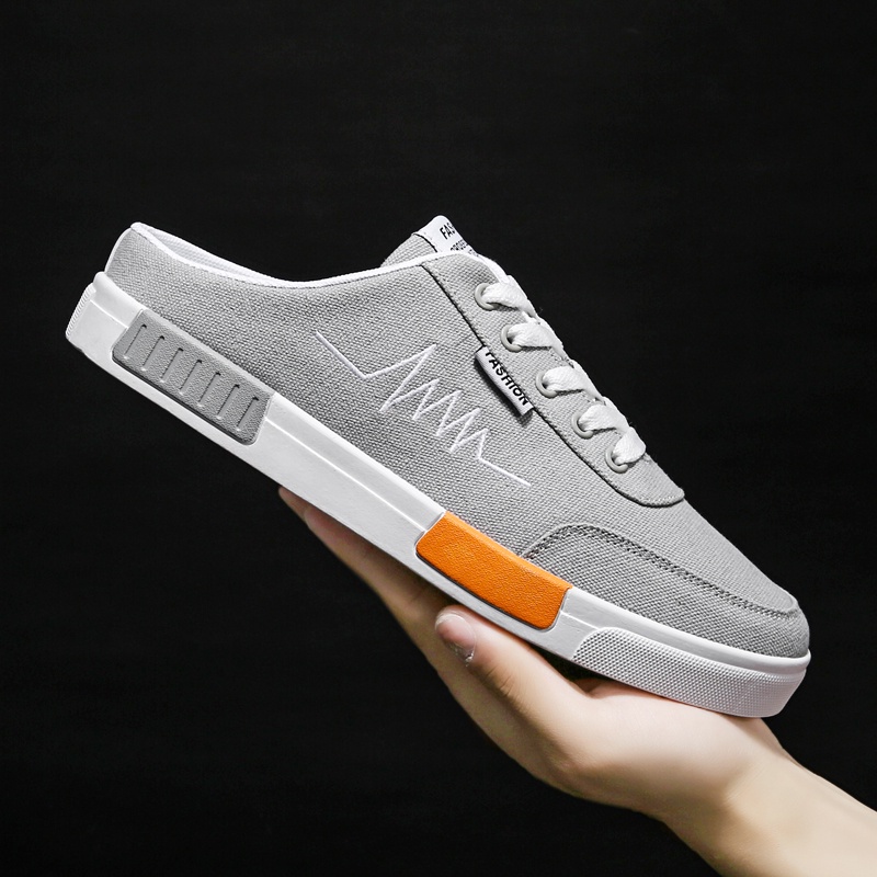 Giày lười vải canvas gọn nhẹ thoáng khí thoải mái thời trang cho nam 9166