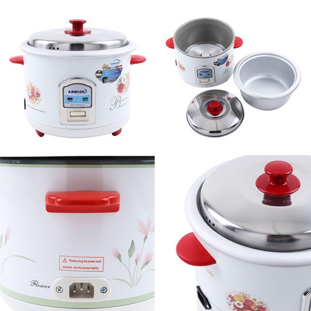 Nồi cơm điện nắp rời 1.2 Lít ASANZO RC-12WR Tiện ích, nhanh chóng, an toàn - HÀNG CHÍNH HÃNG BẢO HÀNH 12 THÁNG