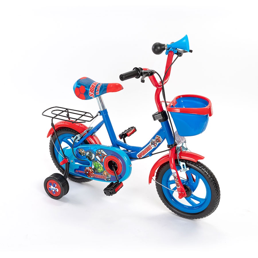 XE ĐẠP TRẺ EM  RÁP SẴN NHIỀU MÀU CHO BÉ 2-6 TUỔI Size 12 Inch, 14 Inch super hero có kèn