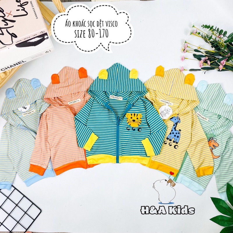 Áo khoác cho bé 17-29kg ,sọc dệt Visco hàng Baby siêu mịn , siêu mát .