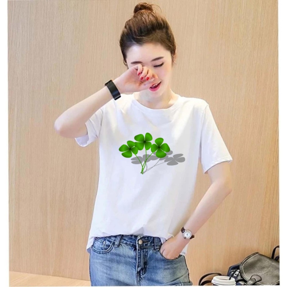 Áo thun nữ tay ngắn in hình Cỏ bốn lá siêu cute-ATNK1075-Thương hiệu Yano