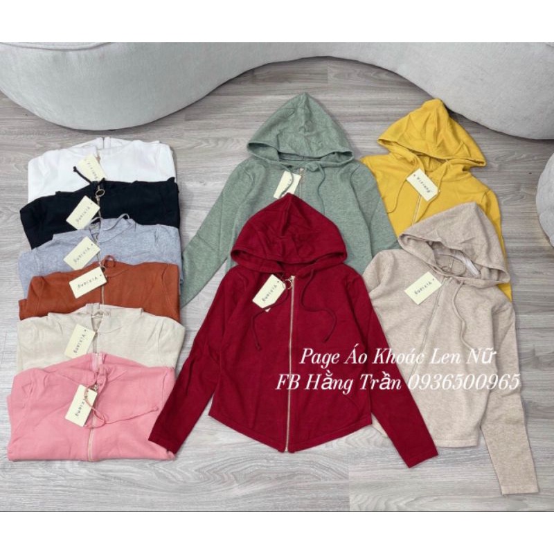 Áo khoác len dây kéo dáng lửng vạt bầu mẫu mới.