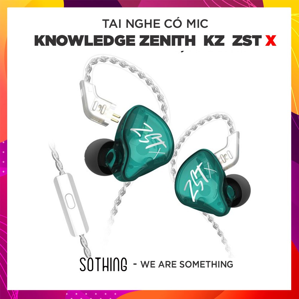 Tai Nghe Có Dây Có Mic Knowledge Zenith KZ ZST X 1BA + 1DD - Hàng Chính Hãng