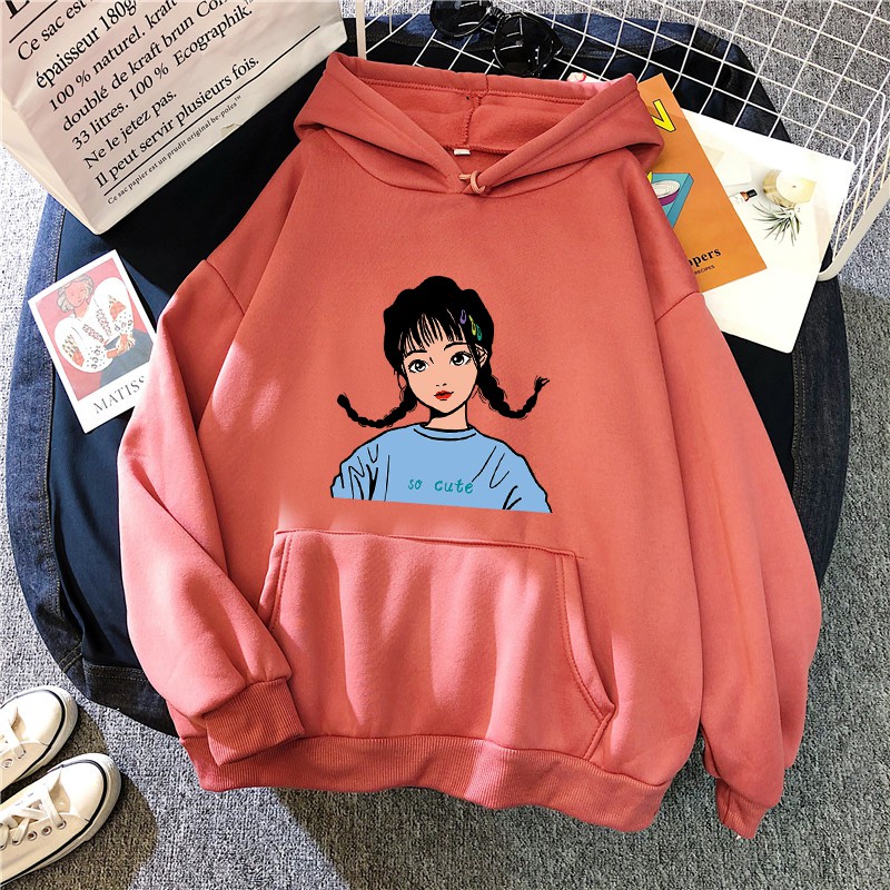Áo hoodie dài tay phong cách Hàn Quốc thời trang dành cho nữ