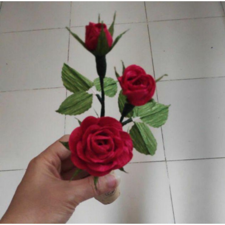 Giấy nhún ,nhăn làm hoa hamade