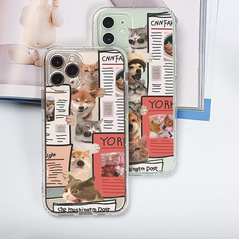 Ốp lưng iphone Ốp Điện Thoại Chống Sốc In Hình Chó Mèo Dễ Thương Thích Hợp Cho iPhone 11 12 13 14 Pro Max XR X XS Max 6 7 8 Plus