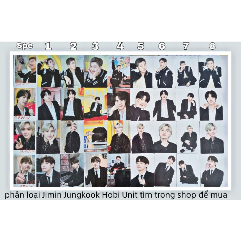 BTS MINI PHOTOCARD Permission to dance 1 RM Jin V Suga bo góc off