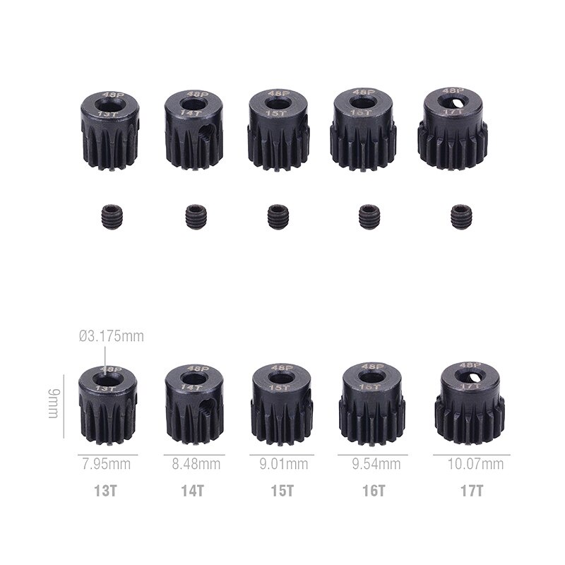 Động Cơ Bánh Răng 48DP 3.175mm 12t 13t 14t 15t 16T 17t 18T 19T 20T 22T 24T 25T Cho Xe Điều Khiển Từ Xa 1/10