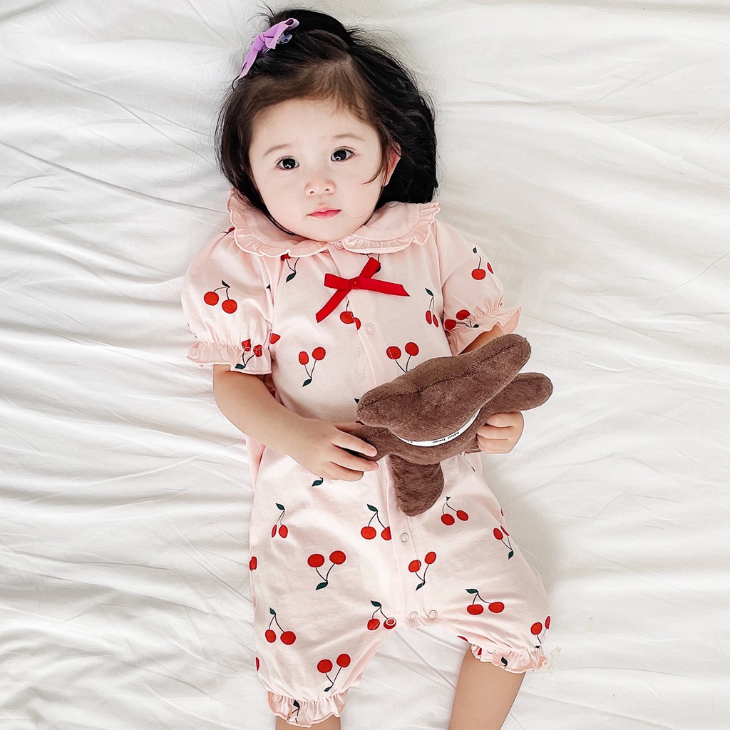 Sanlutoz Áo Liền Quần Ngắn Tay Thời Trang Mùa Hè Dành Cho Bé Gái