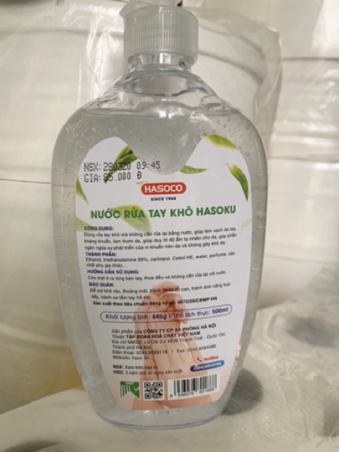 Nước rửa tay khô Hasoku chính hãng hương trà xanh giúp loại bỏ vi khuẩn hiệu quả 500ml | BigBuy360 - bigbuy360.vn