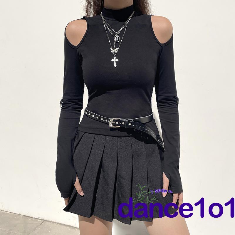 Áo tay dài khoét vai màu sắc nhã nhặn cho nữ