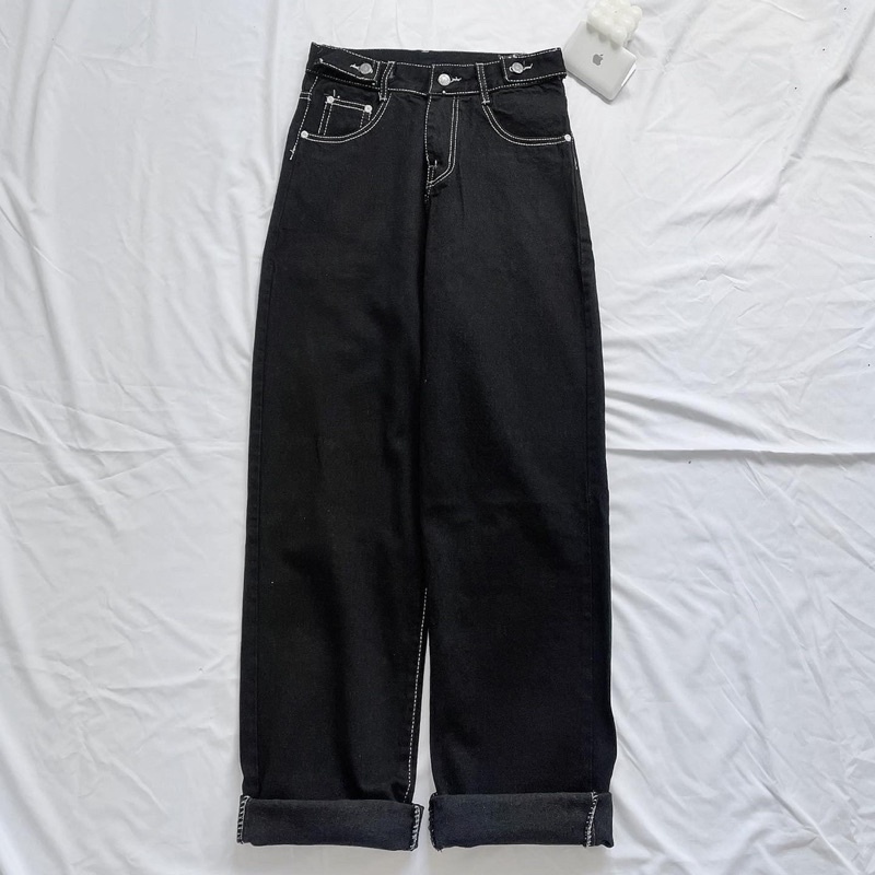 [sẵn ] Quần Jean Nữ Ống Suông BASIC PQK 3 Màu