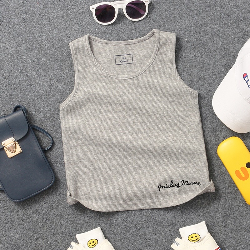 Áo ba lỗ in chữ Mickey Mouse cho bé, Áo thun sát nách chất cotton mềm mịn mát Moobaby shop