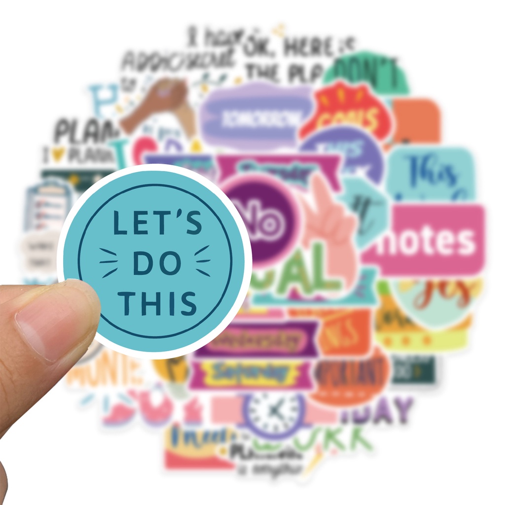 50/25/10 Nhãn Dán Graffiti Tiếng Anh Chống Thấm Nước Trang Trí Đa Ứng Dụng