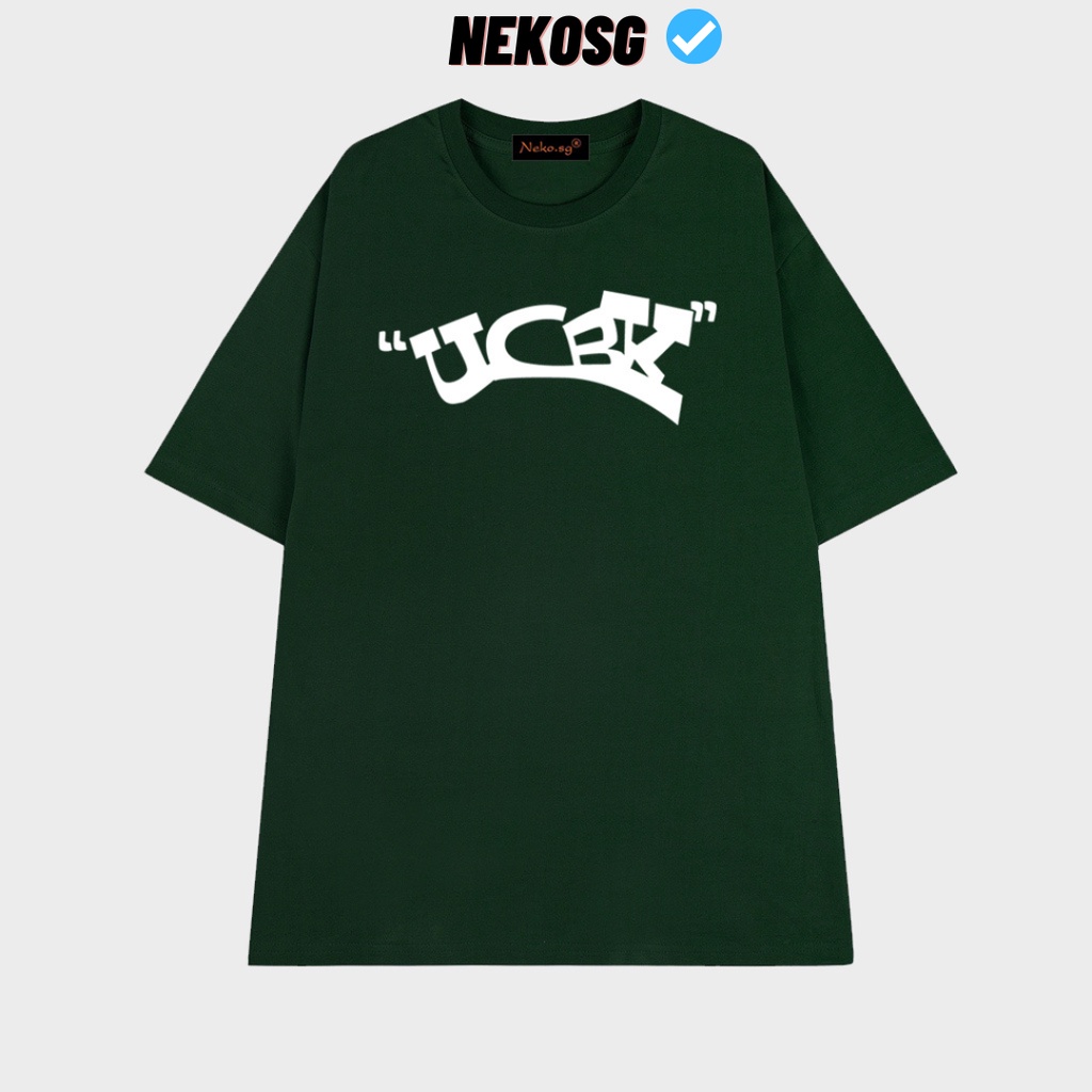 Áo phông xanh rêu tay lỡ form rộng unisex UCBK Neko.sg ATL305