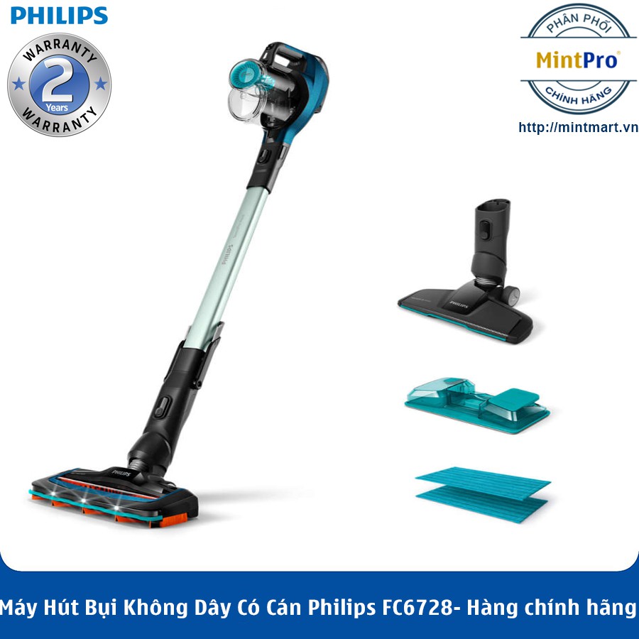 Máy Hút Bụi Không Dây Có Cán Philips FC6728 – Hàng Chính Hãng – Bảo Hành 2 Năm Toàn Quốc