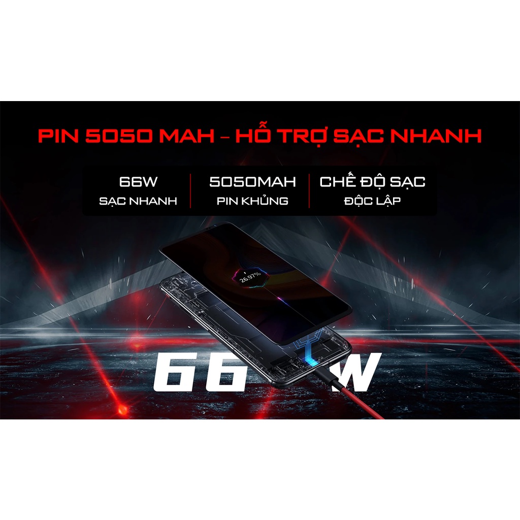 Điện thoại Gaming Nubia Redmagic 6S Pro 5G - Snapdragon 888 Plus - MH AMOLED 165Hz 6.8" - Pin 5050mAh sạc nhanh 30W