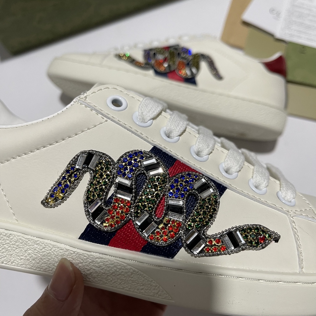 giày GUCCI ace rắn đính đá cao cấp mới