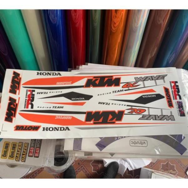 Tem Chế Wave Alpha KTM ( Màu Cam )