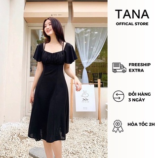 Đầm dự tiệc TANA D0547 đầm cánh tiên ba màu Đen, Xanh và Nude phù hợp mặc đi tiệc, đi dạo