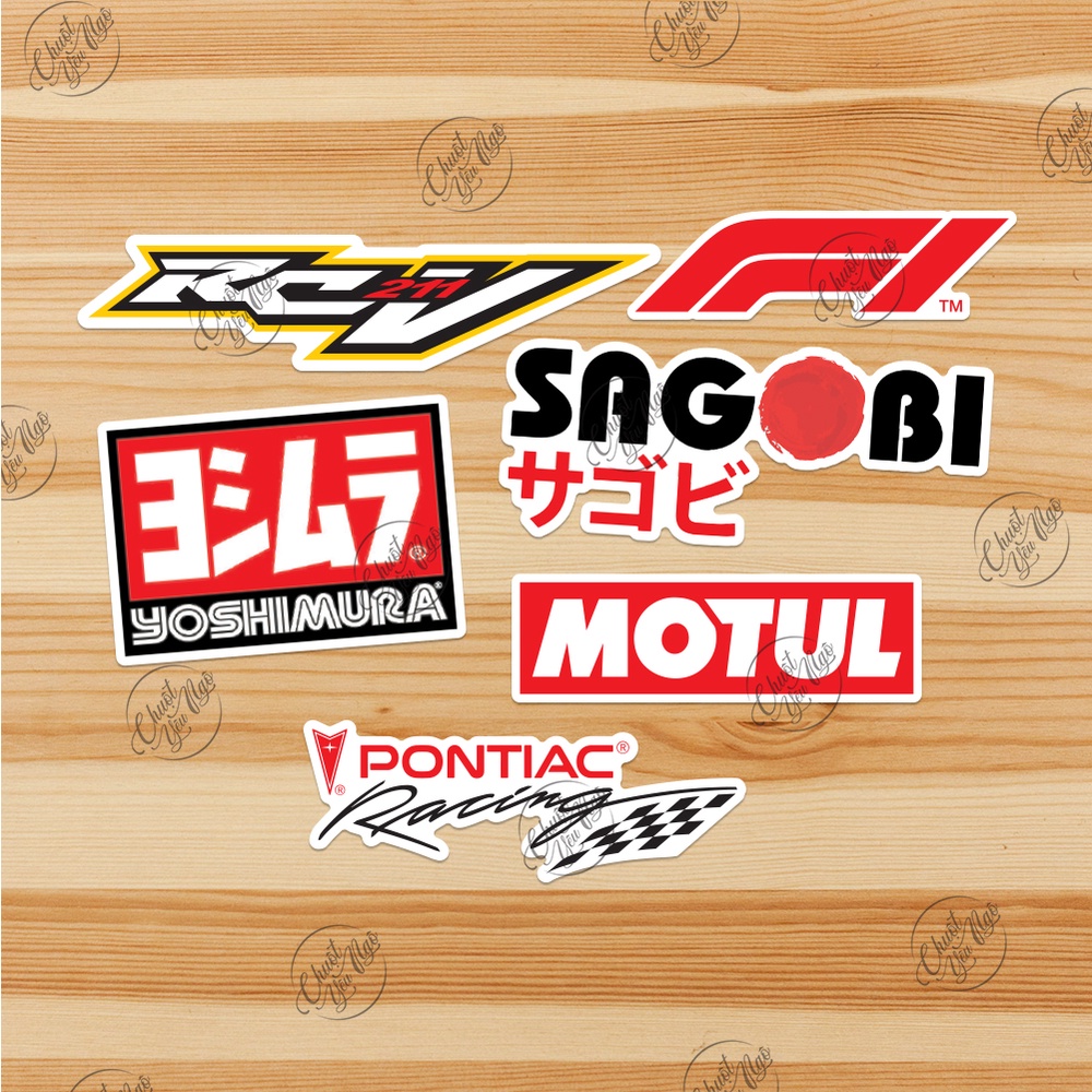 Bộ 40 logo tem decal không trùng dán trang trí xe máy nón bảo hiểm laptop điện thoại chống nước