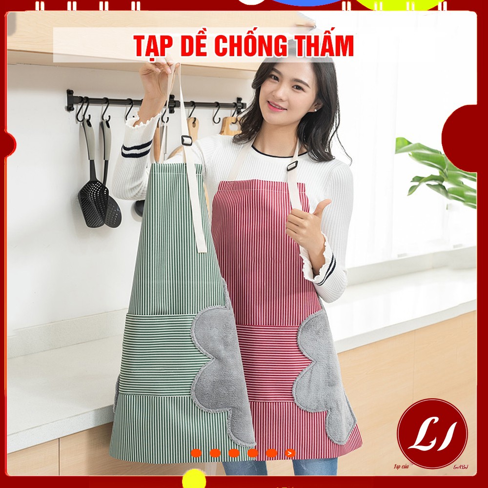 Tạp dề chống thấm KẺ SỌC tiện lợi (70x72cm)