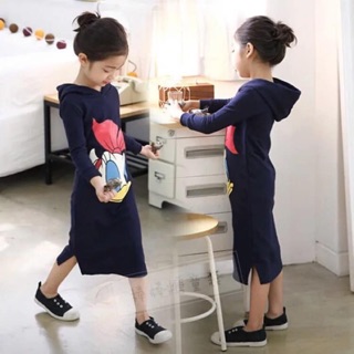Váy hoodie hình vịt cho bé gái