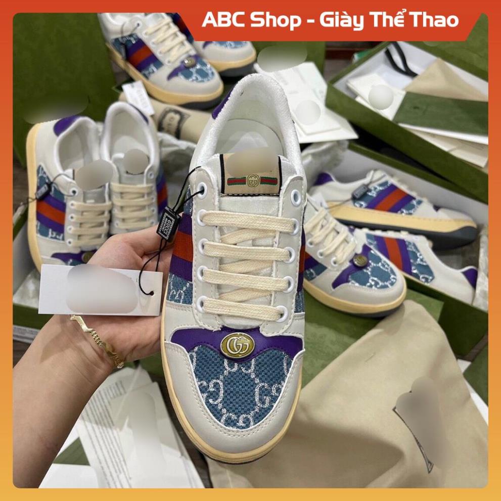 [FreeShip - Hàng Cao Cấp] Giày Sneaker Gucc.i Sơn Tùng Tím Đỏ Xanh Trắng Sữa , Giày Thể Thao Gucc.i Full Hộp