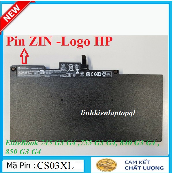 Pin Laptop HP 840 G3 CS03XL - EliteBook 745 G3 G4 ,755 G3 G4, 840 G3 G4 , 850 G3 G4 , MT42, ZBook 15U G3, TA03XL