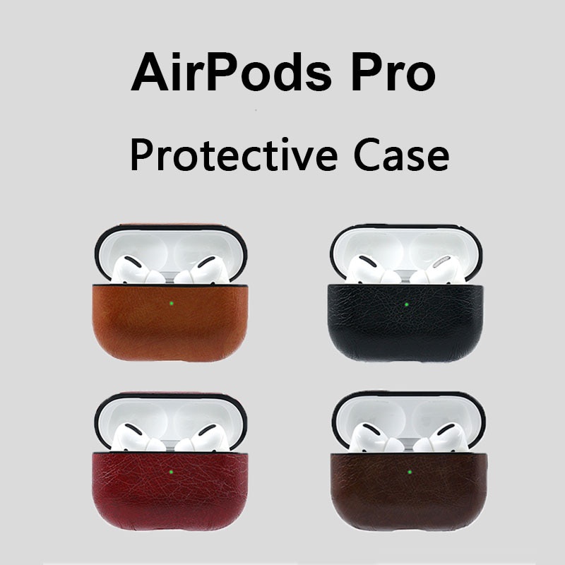 Vỏ bảo vệ hộp sạc tai nghe không dây bằng da cho airpods 2 1 airpods pro 3
