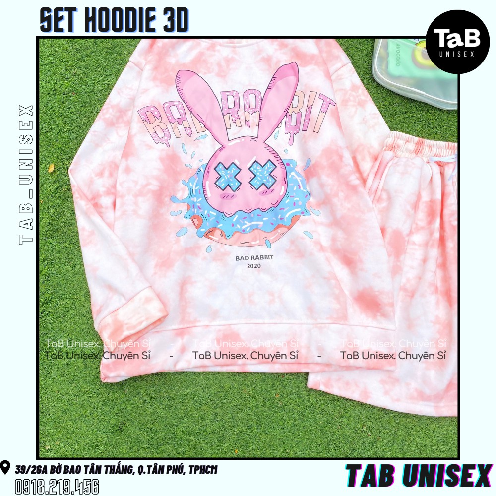 Set HOODIE 3D Rabbit (ảnh thật chi tiết)