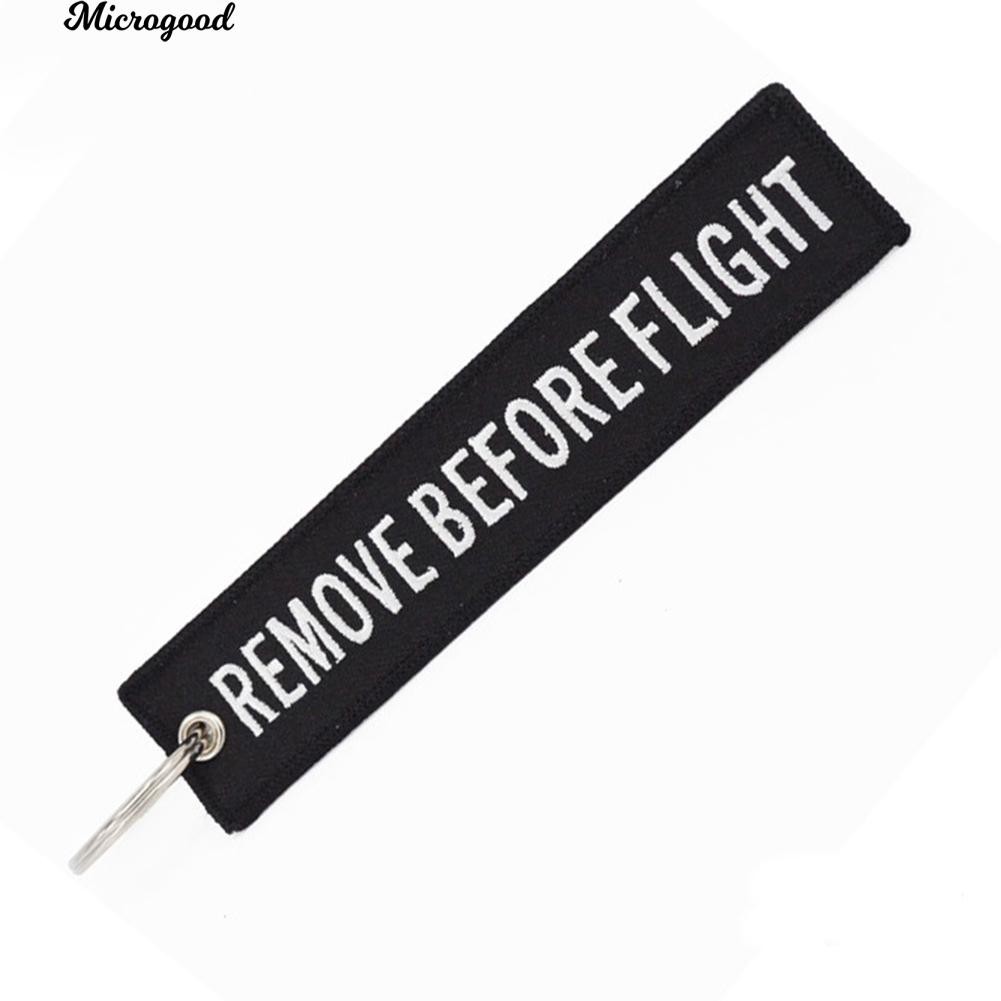 Dây móc chìa khóa có thêu chữ "Remove Before Flight" độc đáo