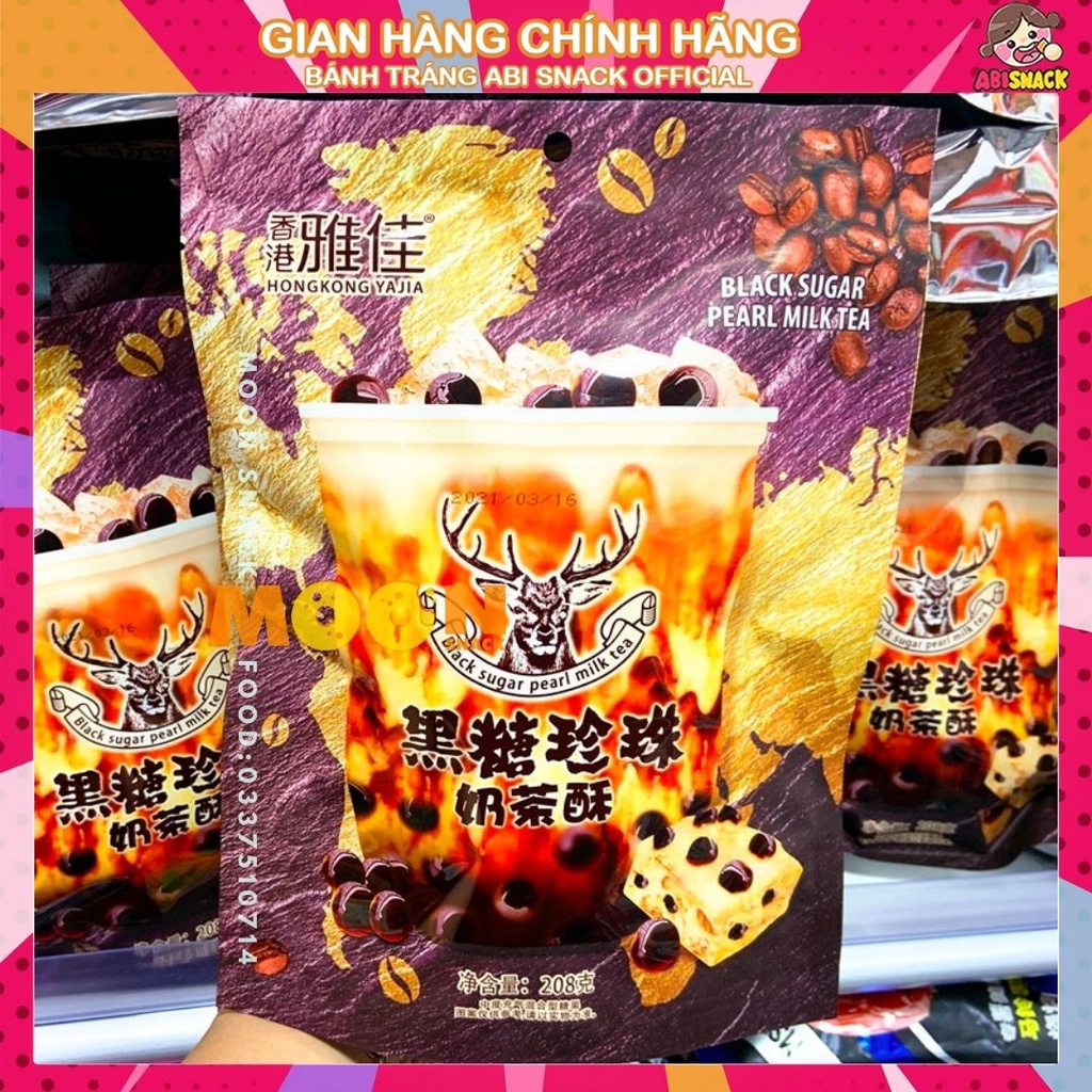 Bánh trà sữa trân châu đường đen hot tiktok gói lớn 208g hàng độc quyền