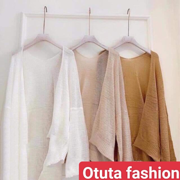 Áo khoác cadigan len mỏng, phong cách Hàn Quốc -OTUTI